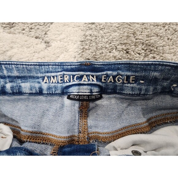 American Eagle Size 10 Curvy Hi Rise Shortie Next Level Stretch Distressed - Picture 4 of 9